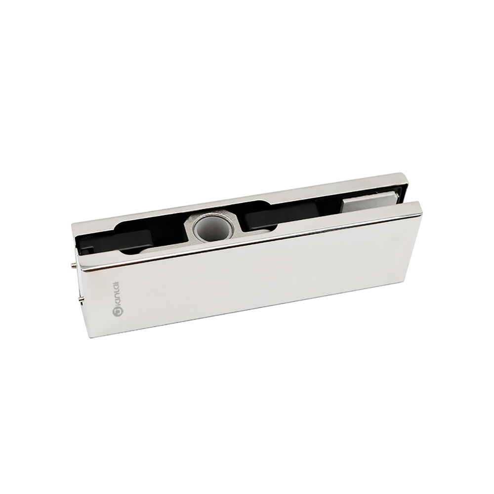Raccord de plaque supérieur en acier inoxydable pour porte en verre
