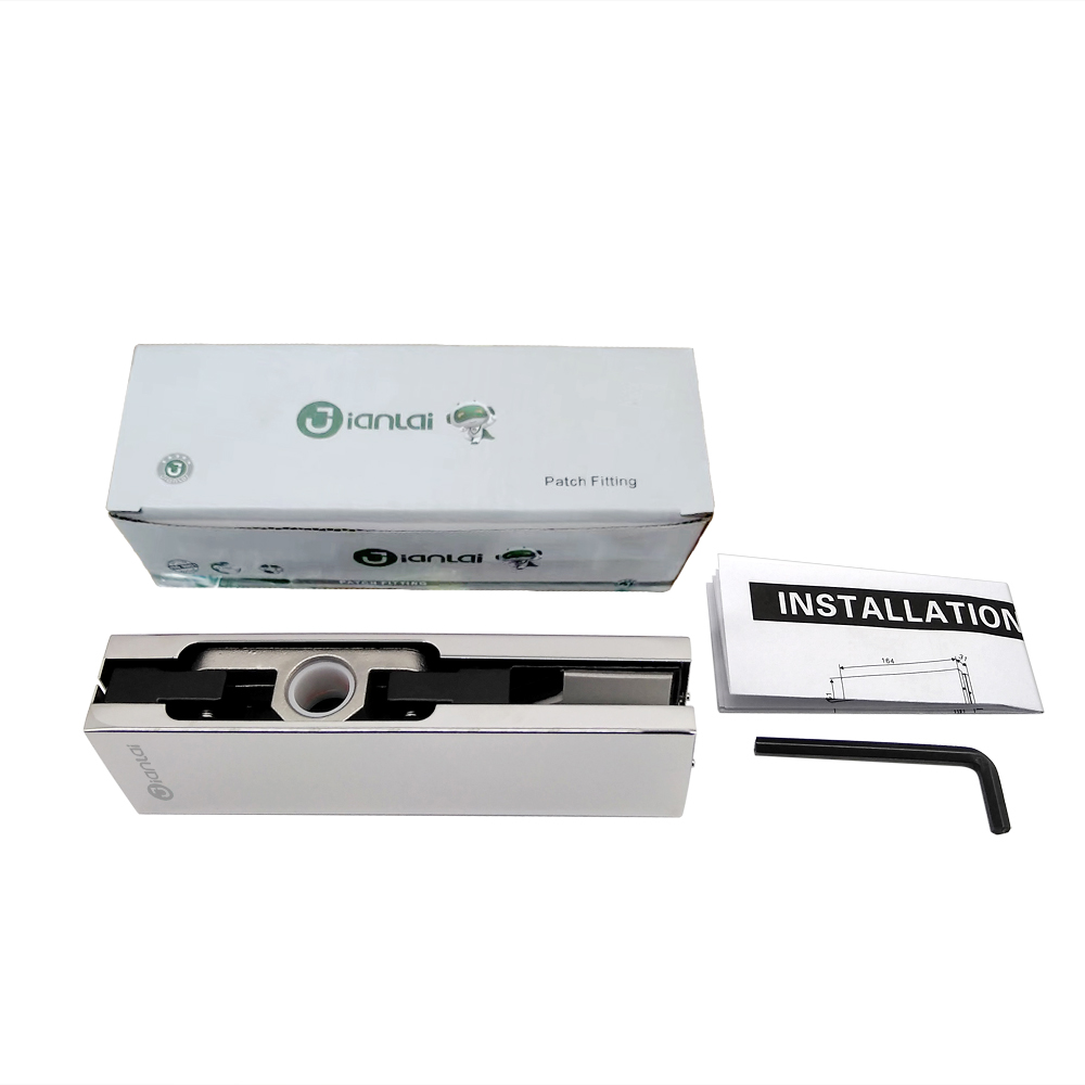 Raccord de plaque supérieur en acier inoxydable pour porte en verre
